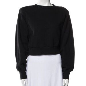 The Frankie Shop Black Crew Neck Sweater with Shoulder Pads | Size X-Small (XS)
